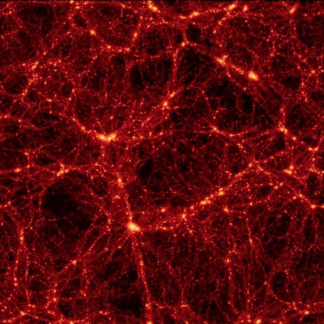 Simulation of the cosmic web, filaments of galaxies