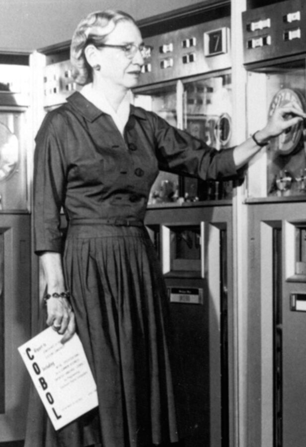 Grace Hopper at a UNIVAC console
