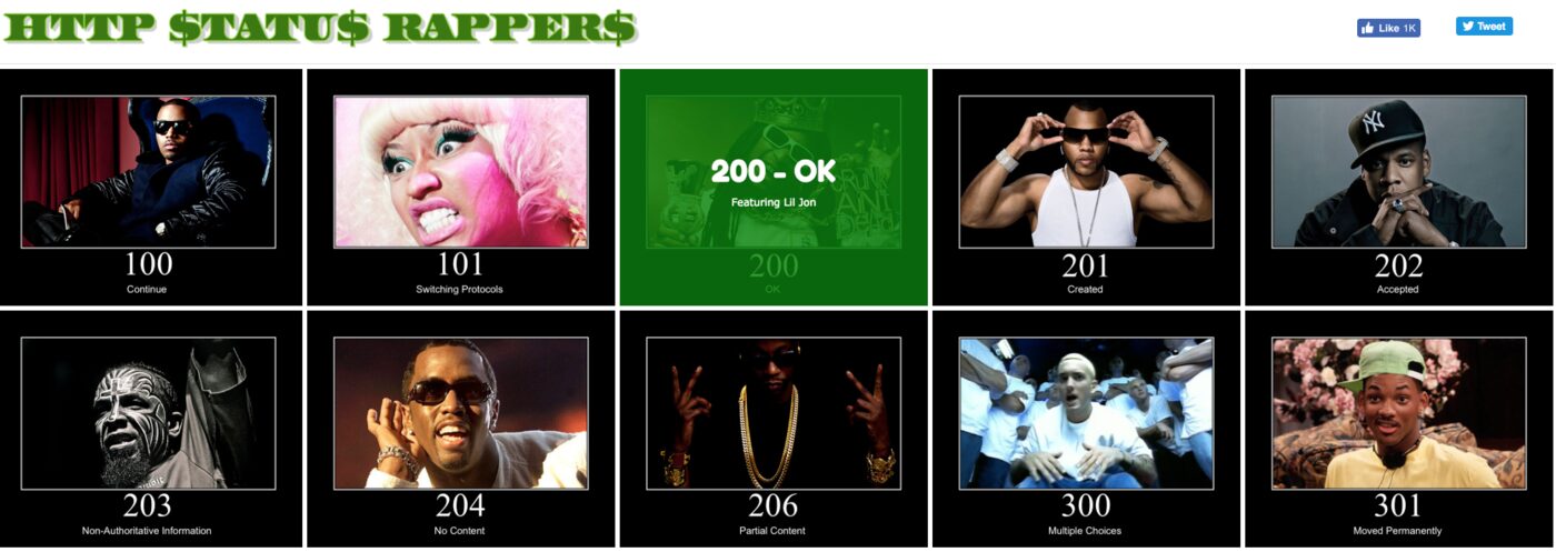 HTTP Status Rappers: rappers matched to status codes like 200 OK